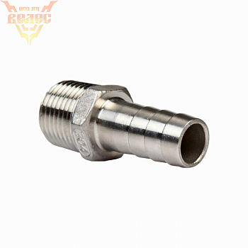 Штуцер шланговый 10 (3/8") х9 AISI 304 ISO 4144 НР